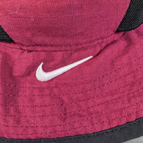 Nike Hat Bucket Fitted Mens Small Burgundy Dri-FIT Chin Cord Boonie CU6611-692 - Picture 4 of 12